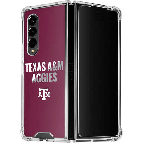 Texas A&M University Aggies Galaxy Z Fold4 5G Clear Case