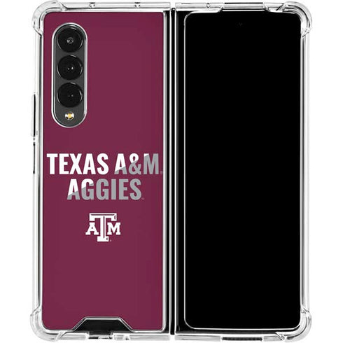 Texas A&M University Aggies Galaxy Z Fold4 5G Clear Case