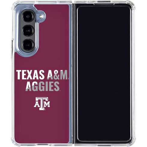 Texas A&M University Aggies Galaxy Z Fold5 5G Clear Case