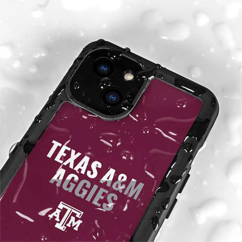 Texas A&M University Aggies iPhone 15 Plus Waterproof Case