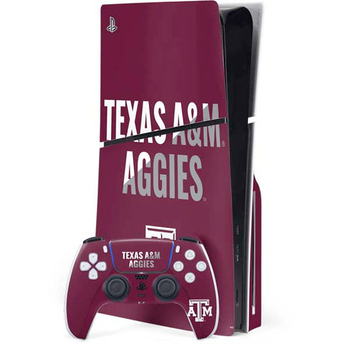 Texas A&M University Aggies PS5 Slim Disk Bundle Skin