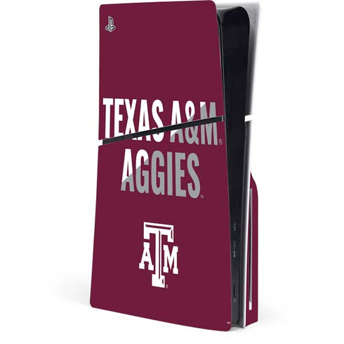 Texas A&M University Aggies PS5 Slim Disk Console Skin