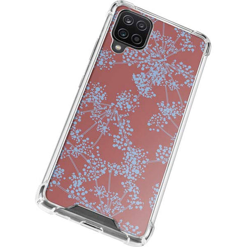 Airy Blue Floral Galaxy A12 Clear Case