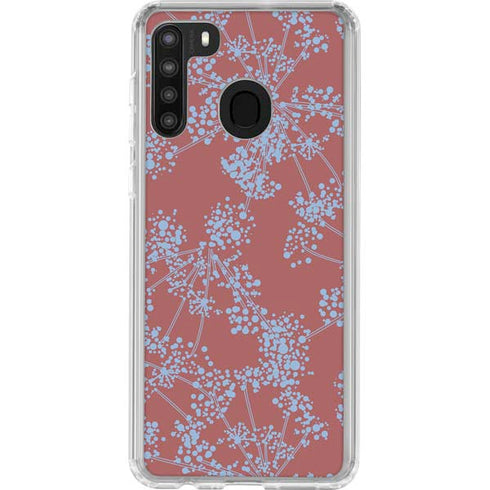 Airy Blue Floral Galaxy A21 Clear Case