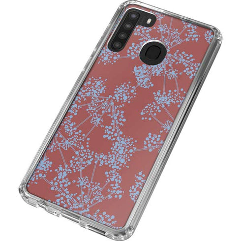 Airy Blue Floral Galaxy A21 Clear Case