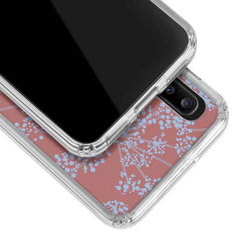 Airy Blue Floral Galaxy A30 Clear Case
