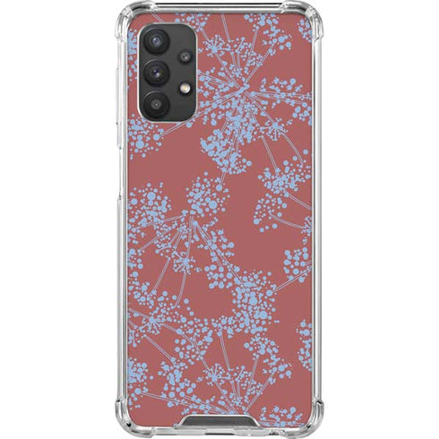 Airy Blue Floral Galaxy A32 5G Clear Case