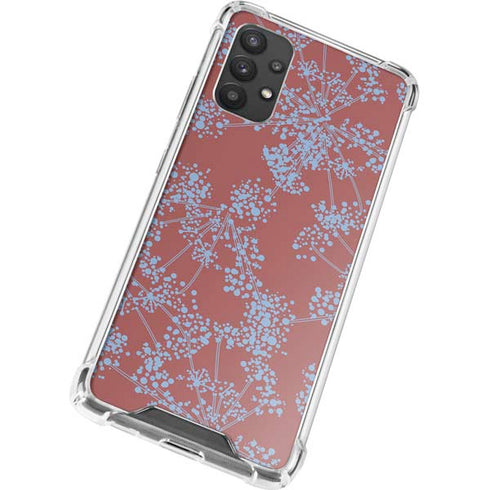 Airy Blue Floral Galaxy A32 5G Clear Case