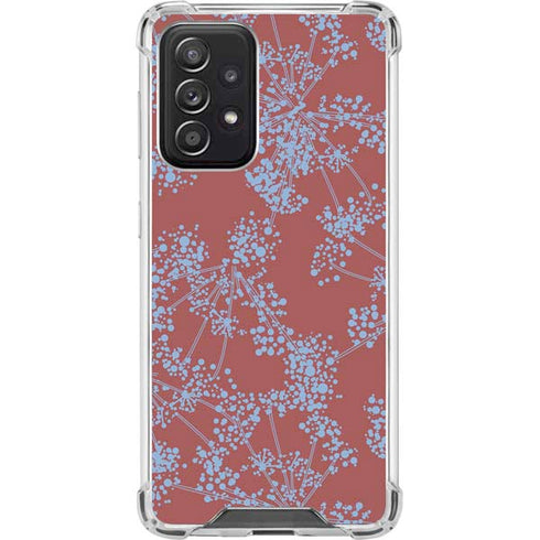 Airy Blue Floral Galaxy A52 5G Clear Case