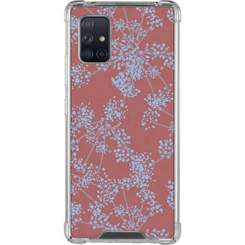 Airy Blue Floral Galaxy A71 5G Clear Case