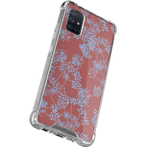 Airy Blue Floral Galaxy A71 5G Clear Case