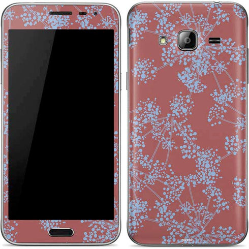 Airy Blue Floral Galaxy J3 Skin