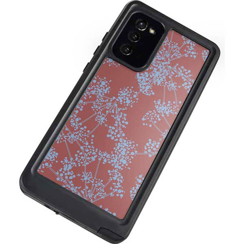 Airy Blue Floral Galaxy Note20 5G Waterproof Case