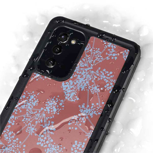 Airy Blue Floral Galaxy Note20 5G Waterproof Case