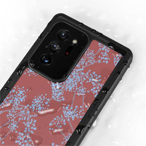Airy Blue Floral Galaxy Note20 Ultra 5G Waterproof Case