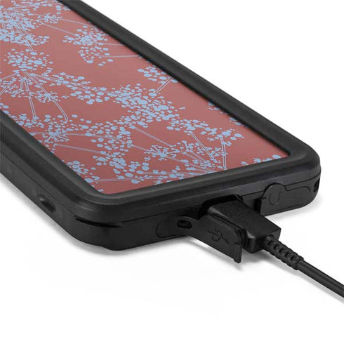 Airy Blue Floral Galaxy S20 Waterproof Case