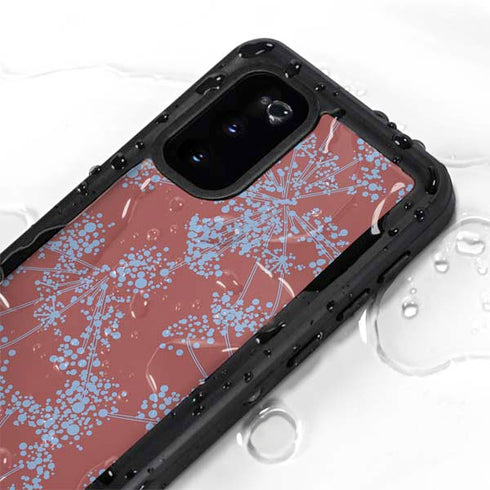 Airy Blue Floral Galaxy S20 Waterproof Case