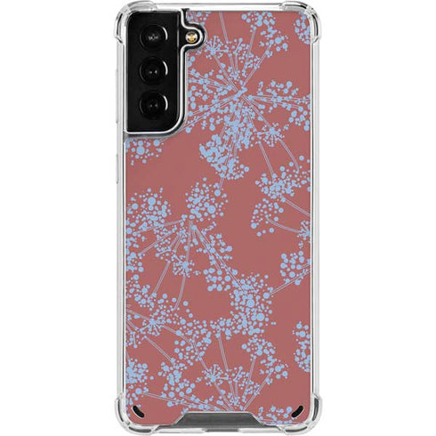 Airy Blue Floral Galaxy S21 Plus 5G Clear Case