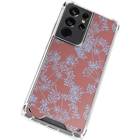 Airy Blue Floral Galaxy S21 Ultra 5G Clear Case