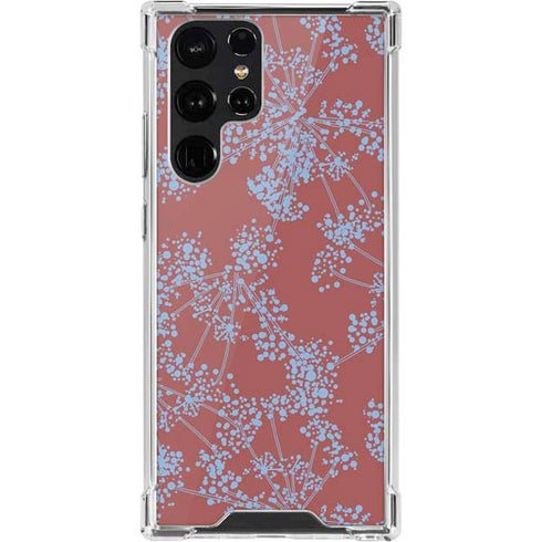 Airy Blue Floral Galaxy S22 Ultra Clear Case