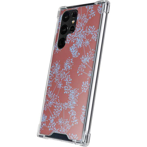 Airy Blue Floral Galaxy S22 Ultra Clear Case