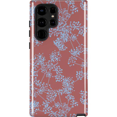 Airy Blue Floral Galaxy S22 Ultra Pro Case