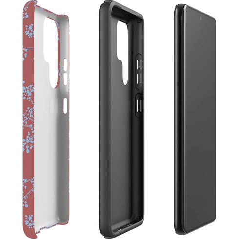 Airy Blue Floral Galaxy S22 Ultra Pro Case