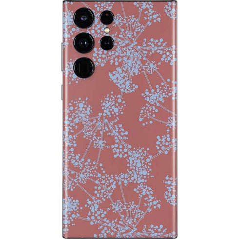 Airy Blue Floral Galaxy S22 Ultra Skin