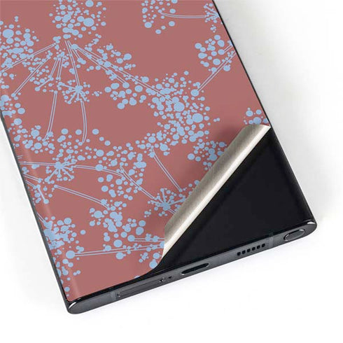Airy Blue Floral Galaxy S22 Ultra Skin