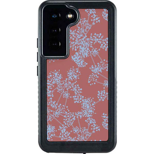 Airy Blue Floral Galaxy S23 Waterproof Case