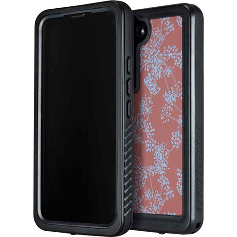Airy Blue Floral Galaxy S23 Waterproof Case