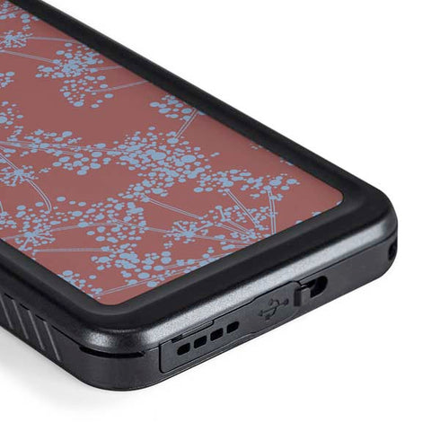 Airy Blue Floral Galaxy S23 Waterproof Case