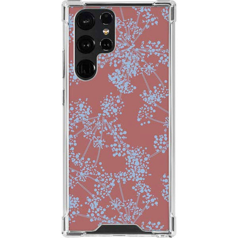 Airy Blue Floral Galaxy S24 Ultra Clear Case
