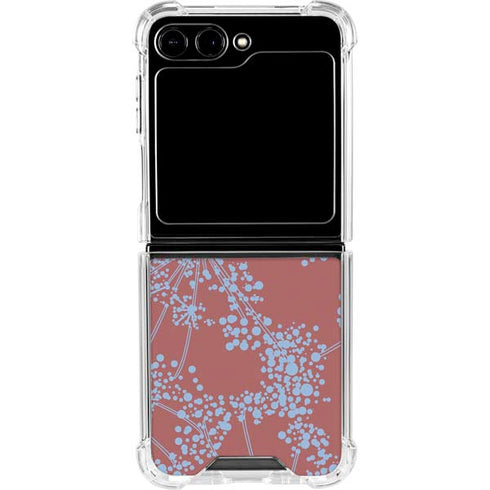 Airy Blue Floral Galaxy Z Flip5 5G Clear Case