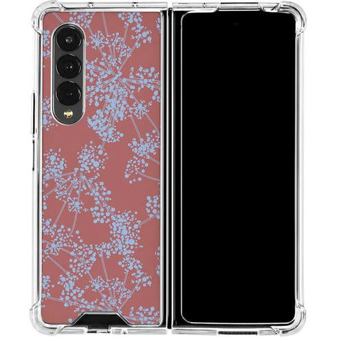 Airy Blue Floral Galaxy Z Fold4 5G Clear Case