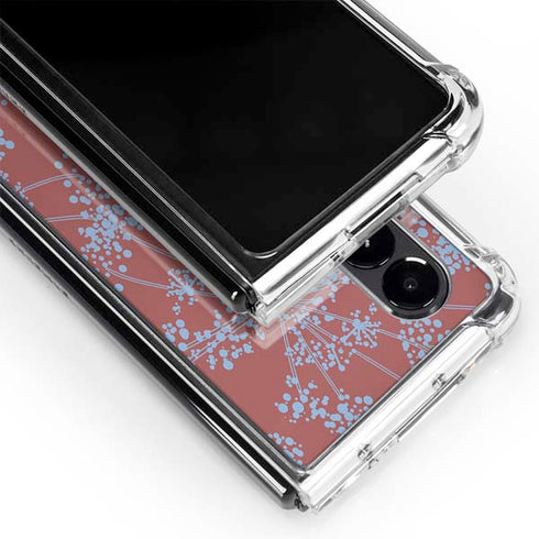 Airy Blue Floral Galaxy Z Fold4 5G Clear Case