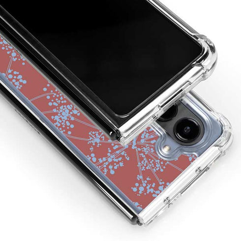 Airy Blue Floral Galaxy Z Fold5 5G Clear Case