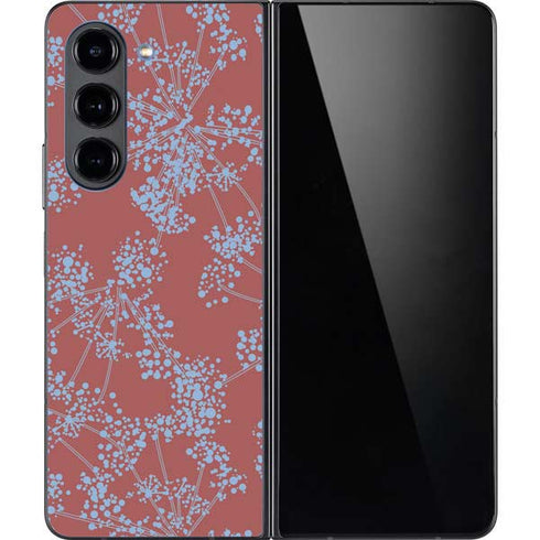 Airy Blue Floral Galaxy Z Fold5 5G Skin