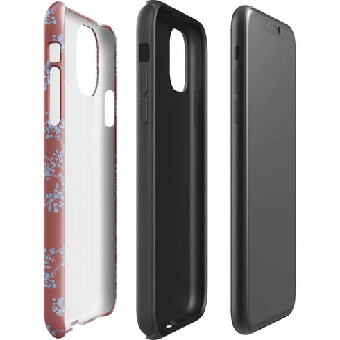 Airy Blue Floral iPhone 11 Impact Case