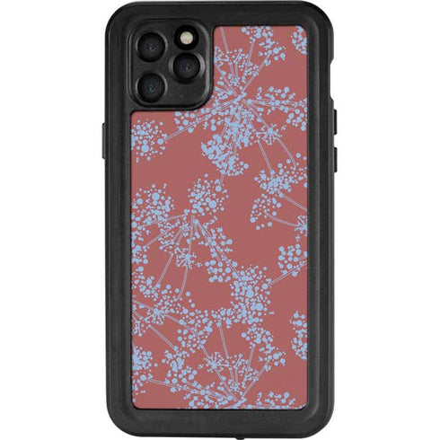 Airy Blue Floral iPhone 11 Pro Max Waterproof Case