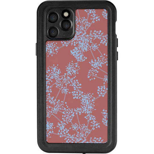 Airy Blue Floral iPhone 11 Pro Waterproof Case