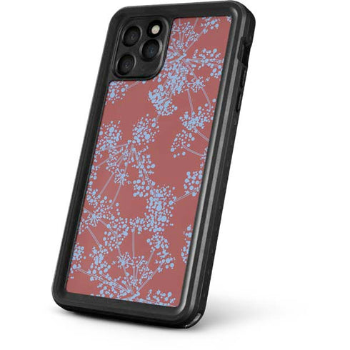 Airy Blue Floral iPhone 11 Pro Waterproof Case