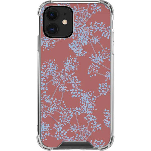 Airy Blue Floral iPhone 12 Clear Case
