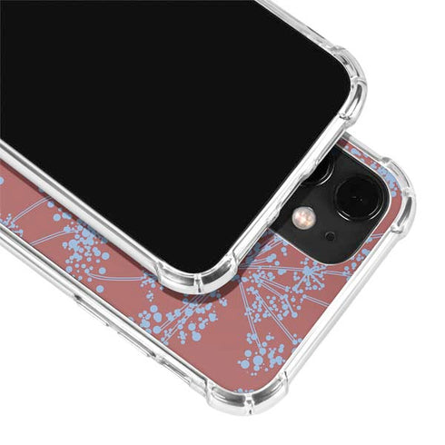 Airy Blue Floral iPhone 12 Clear Case