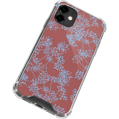 Airy Blue Floral iPhone 12 Clear Case