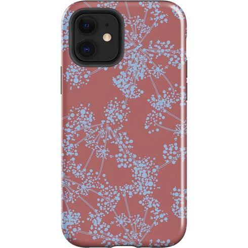 Airy Blue Floral iPhone 12 Impact Case