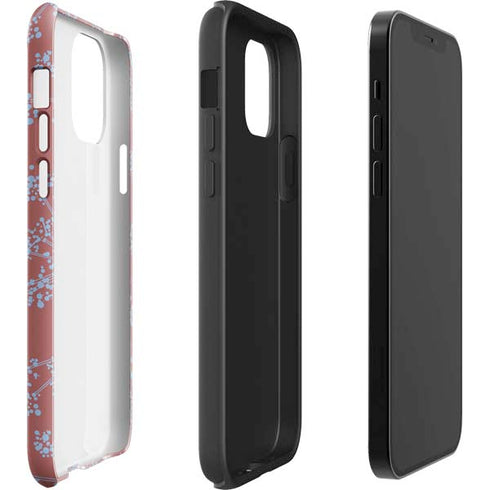 Airy Blue Floral iPhone 12 Impact Case