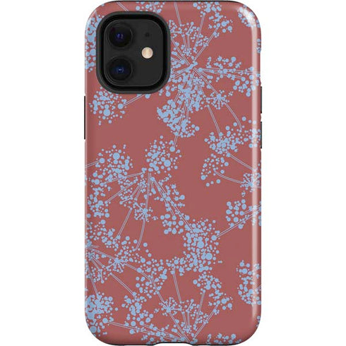 Airy Blue Floral iPhone 12 Mini Impact Case