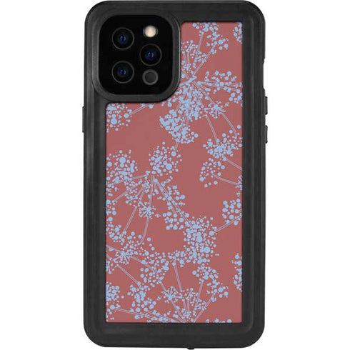 Airy Blue Floral iPhone 12 Pro Max Waterproof Case