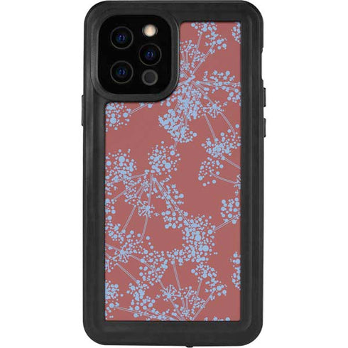 Airy Blue Floral iPhone 12 Pro Waterproof Case